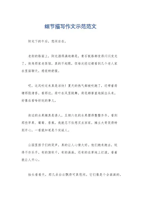 细节描写作文示范范文