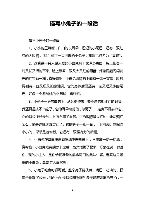 描写小兔子的一段话