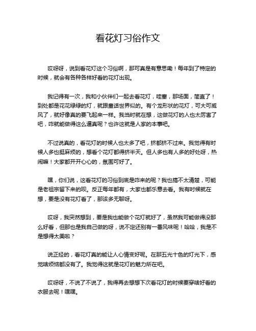 看花灯习俗作文