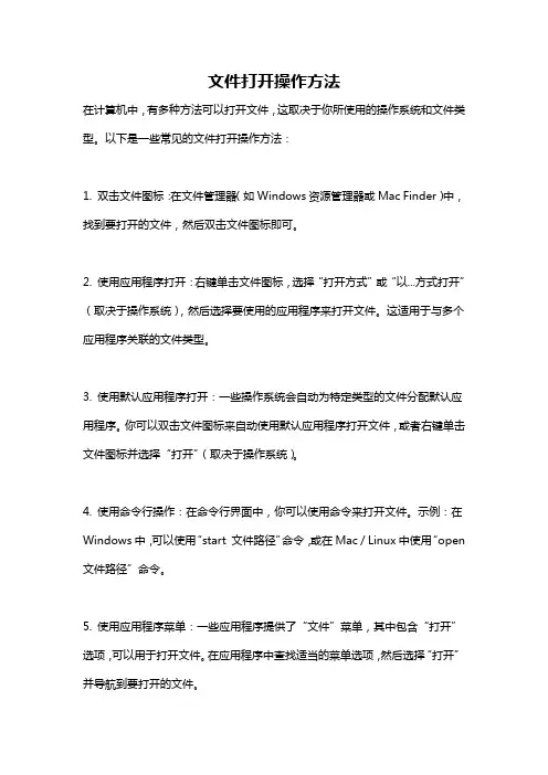 文件打开操作方法
