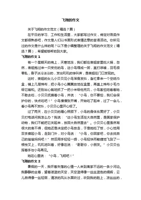 飞翔的作文