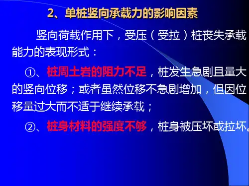 桩基础单桩竖向承载力的确定