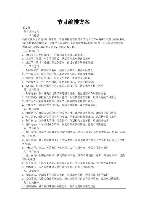节目编排方案
