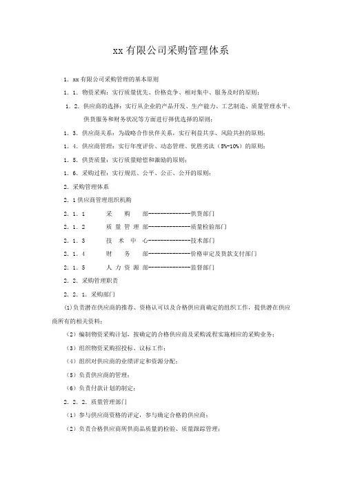 采购管理体系
