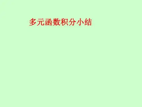 多元函数积分小结-46页文档资料