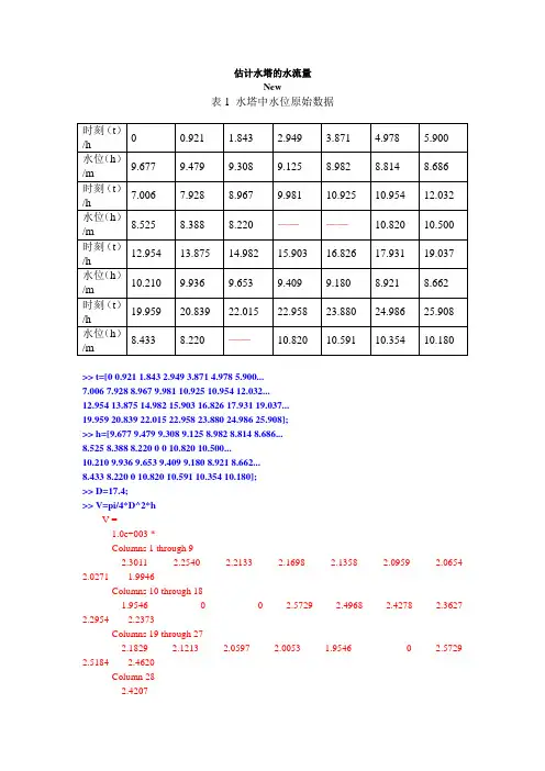 估计水塔的水流new