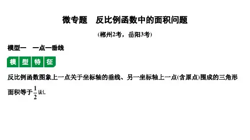 微专题  反比例函数中的面积问题