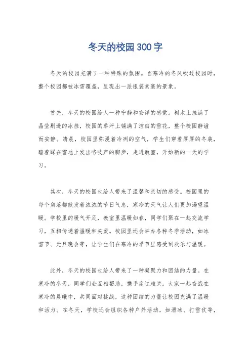 冬天的校园300字