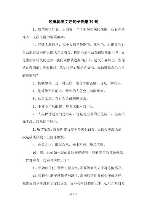 经典优美文艺句子锦集79句