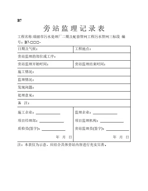 旁站监理记录表
