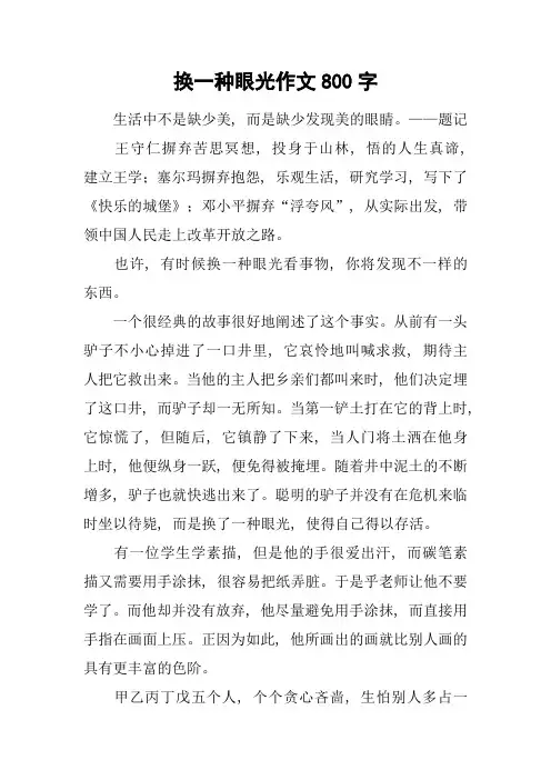 换一种眼光作文800字