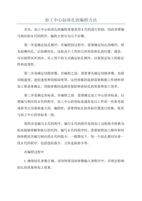 加工中心钻深孔的编程方法