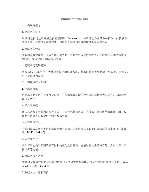 物联网自学知识点总结