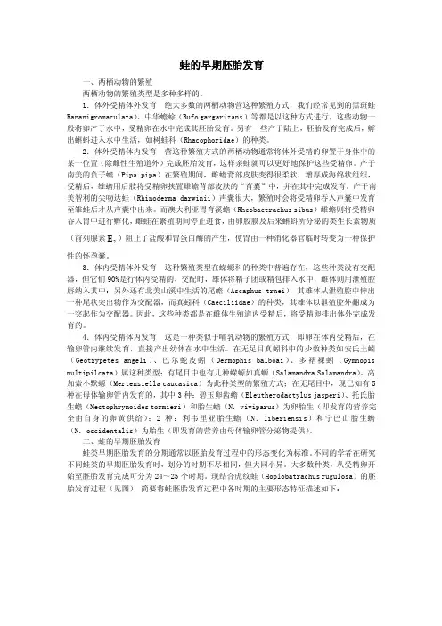 蛙的早期胚胎发育