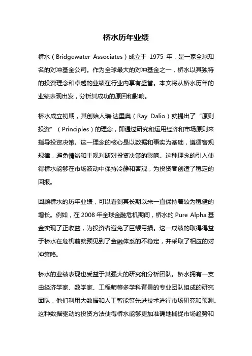 桥水历年业绩