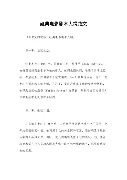 经典电影剧本大纲范文