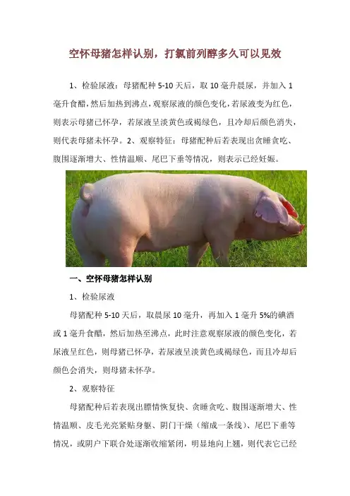 空怀母猪怎样认别,打氯前列醇多久可以见效