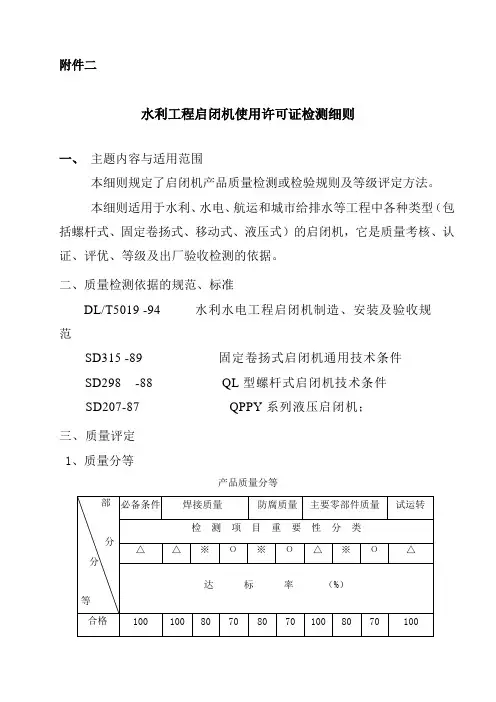 启闭机检验细则