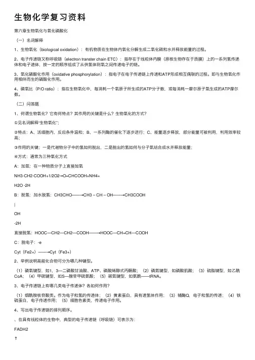 生物化学复习资料