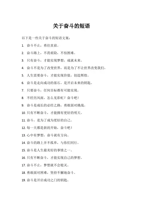 奋斗 短语