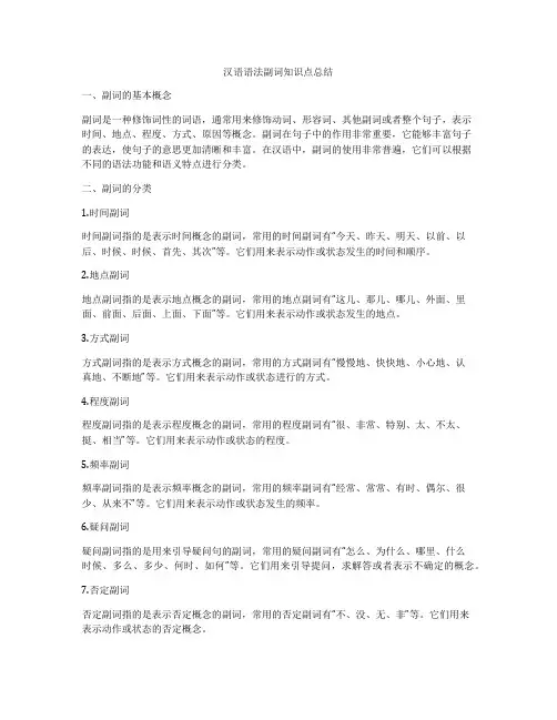 汉语语法副词知识点总结