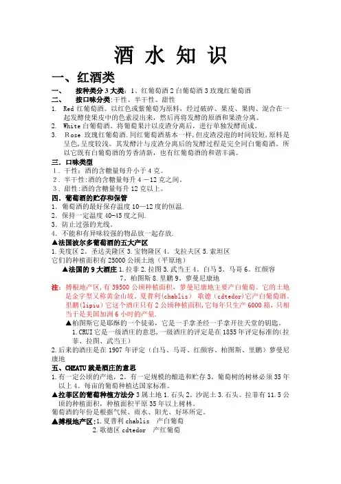 酒吧夜店红酒洋酒啤酒酒水知识