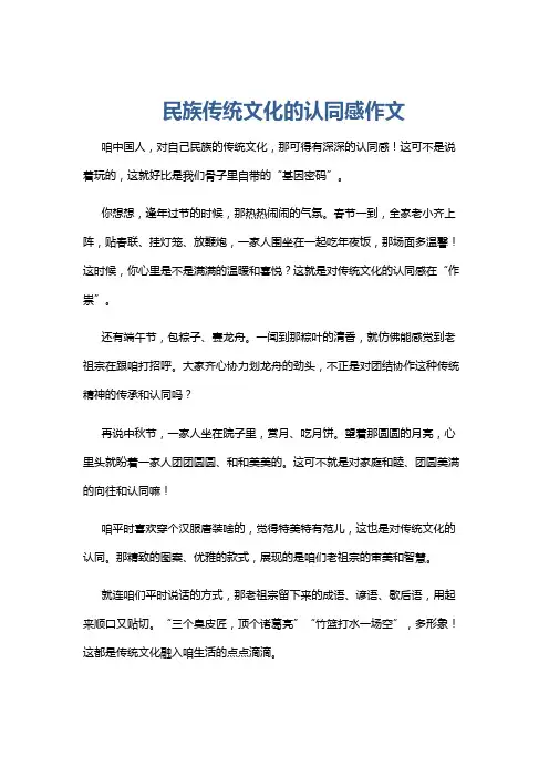 民族传统文化的认同感作文