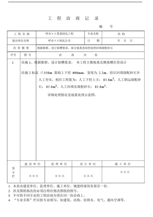 (完整版)工程洽商记录.docx