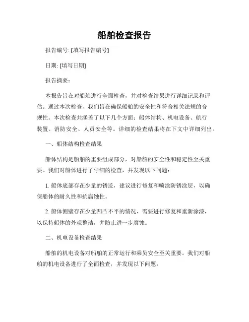 船舶检查报告