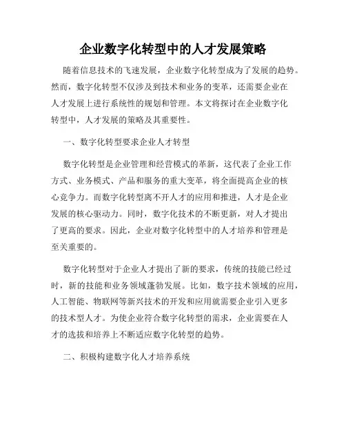 企业数字化转型中的人才发展策略