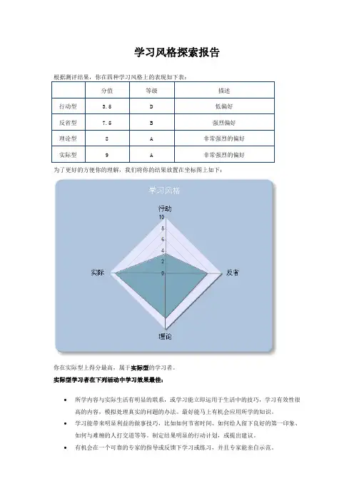 学习风格报告