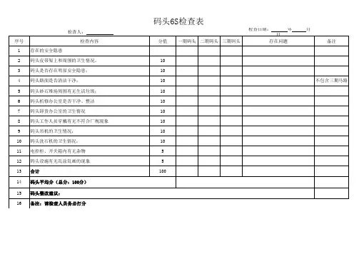 码头检查表格