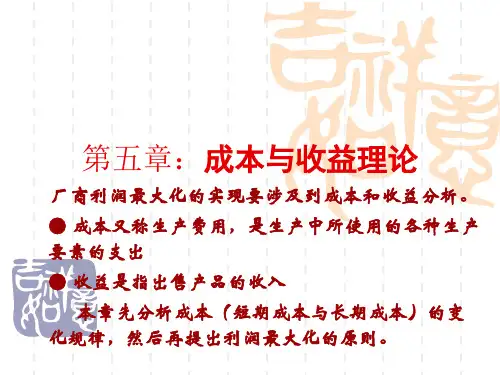 成本收益分析PPT课件 