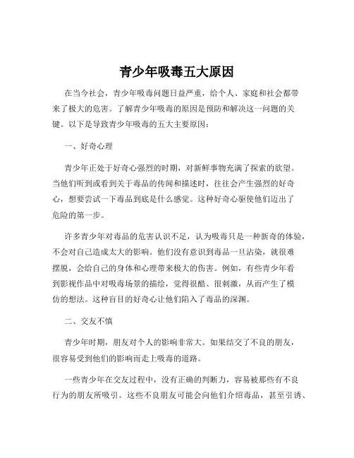 青少年吸毒五大原因