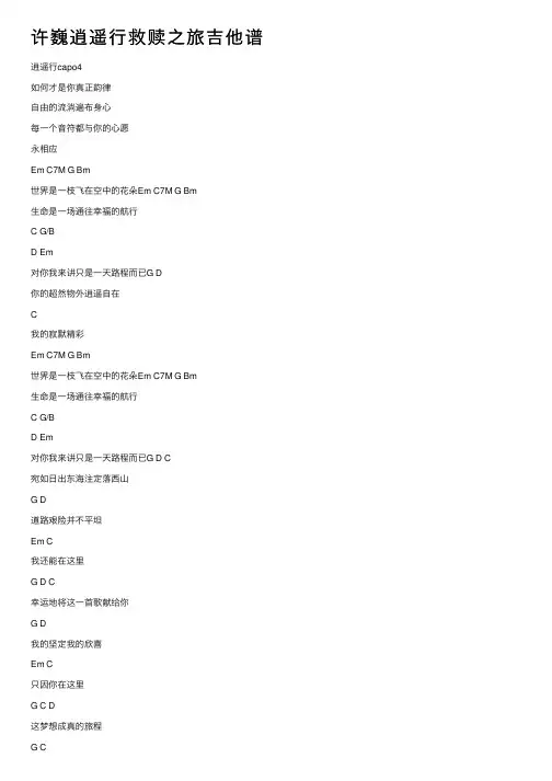 许巍逍遥行救赎之旅吉他谱
