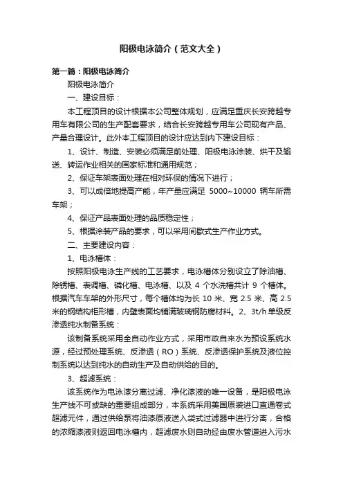 阳极电泳简介（范文大全）