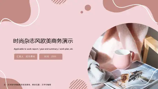 时尚杂志风欧美商务演示ppt模板
