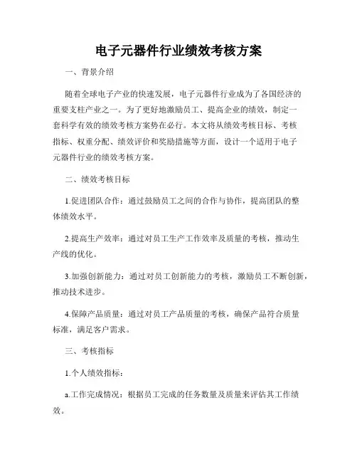 电子元器件行业绩效考核方案