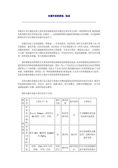 冰蓄冷系统原理