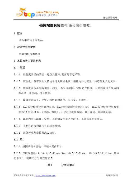 物流配套包装木箱检验规范