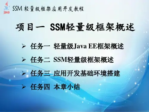 SSM轻量级框架应用开发教程课件1-SSM轻量级框架概述