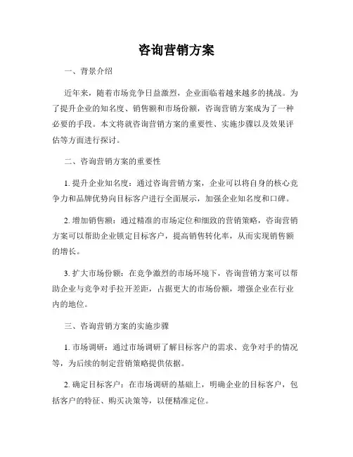 咨询营销方案