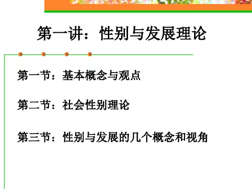 性别与发展理论 PPT课件