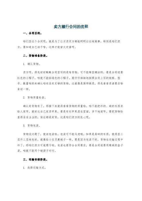 卖方履行合同的流程