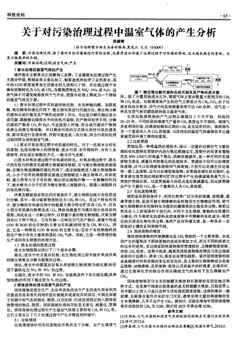 关于对污染治理过程中温室气体的产生分析