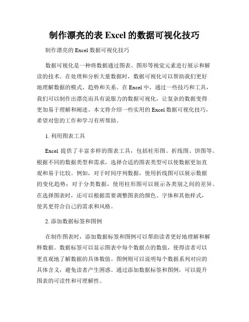 制作漂亮的表Excel的数据可视化技巧