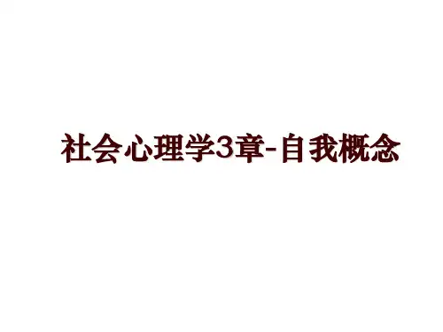 社会心理学3章-自我概念