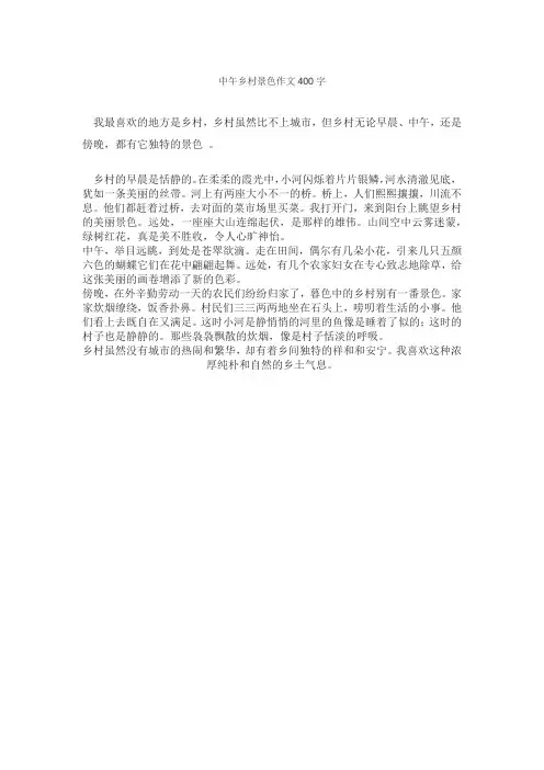中午乡村景色作文400字