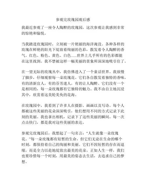 参观完玫瑰园观后感