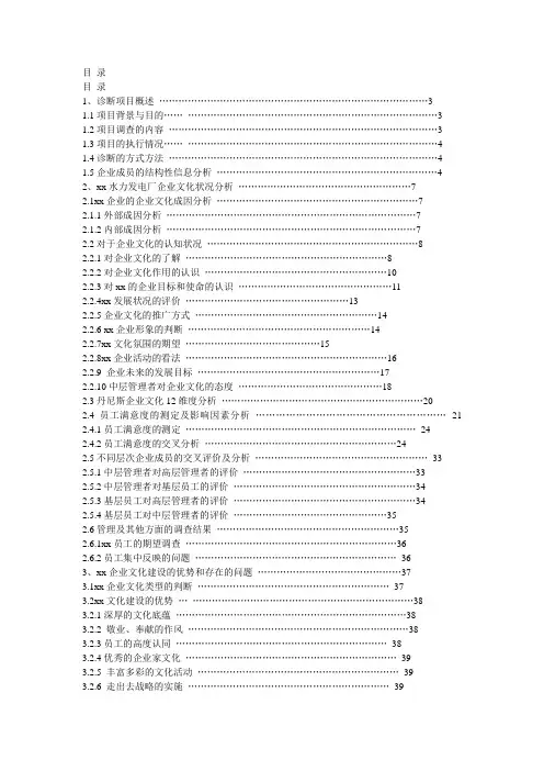企业文化诊断报告-范本